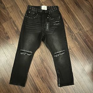 NWT One x one teaspoon kingpins crop black jeans studded 25
